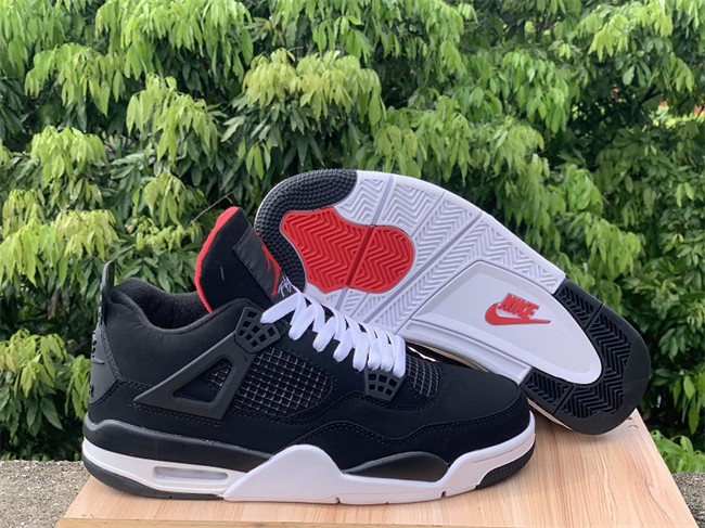 Men's Hot Sale Running weapon Air Jordan 4 Black Shoes 0302
